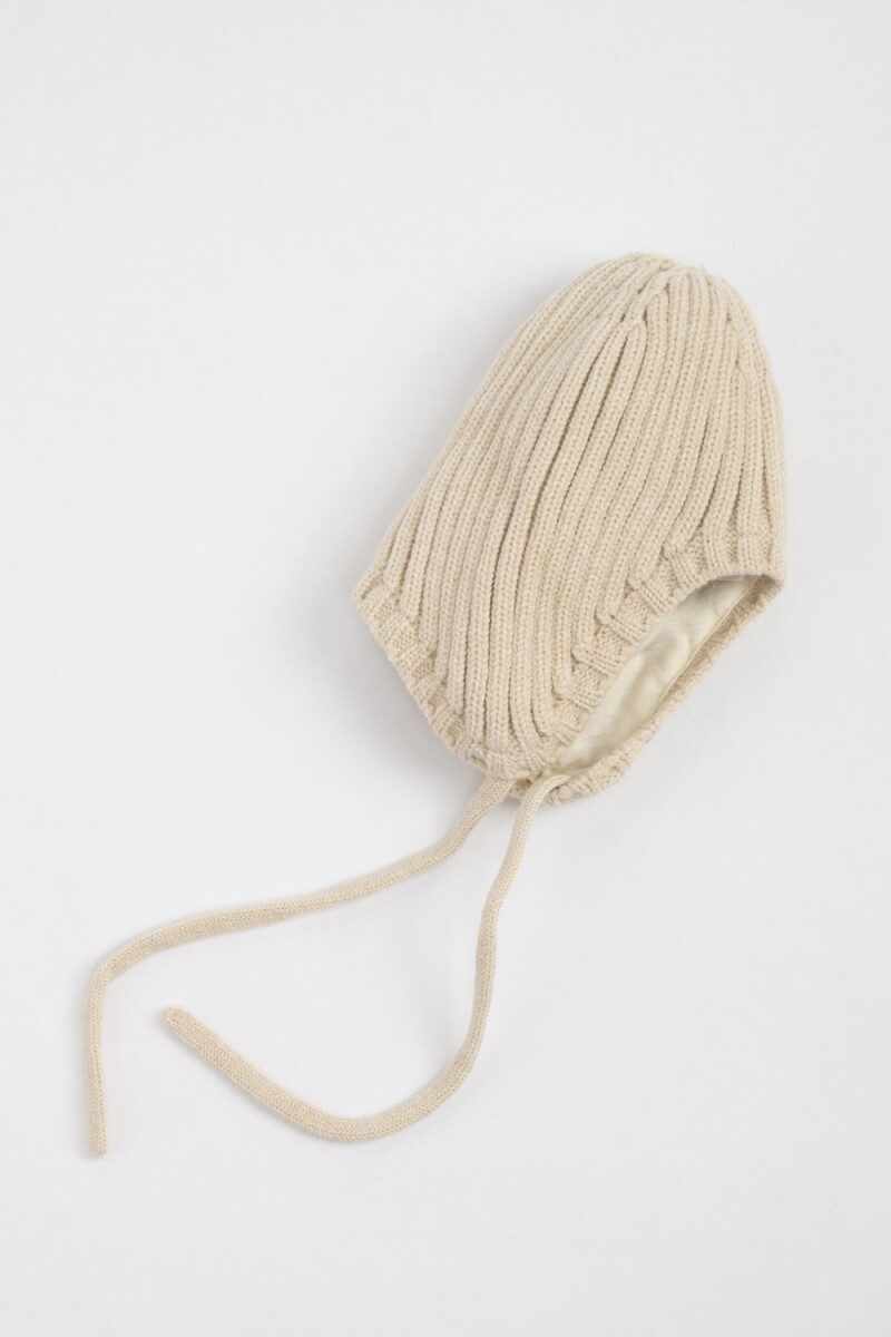 Gorro bonete de punto - Beige 