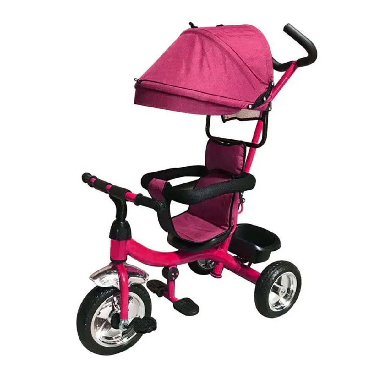 Coche Triciclo Infantil Con Agarre Volante Capota Niña Niño - Rosa 