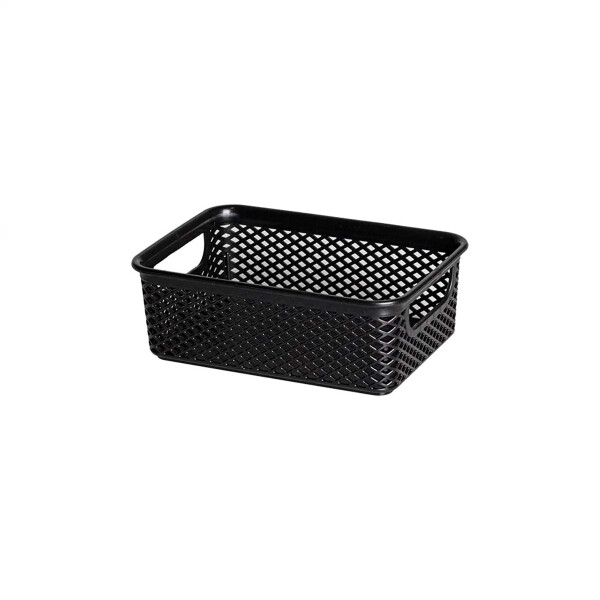 CESTO ORGANIZADOR LINEA NEGRO SIN TAPA 17X12X6 CM. NEGRO