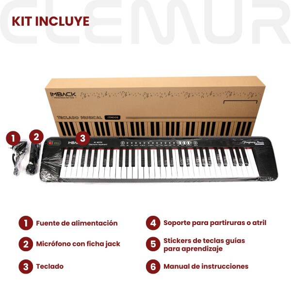Organo Musical Teclado Piano Instrumento 61 Teclas Micrófono 200 Tonos Y Ritmos Con Microfono Imback Organo Musical Teclado Piano Instrumento 61 Teclas Micrófono 200 Tonos Y Ritmos Con Microfono Imback