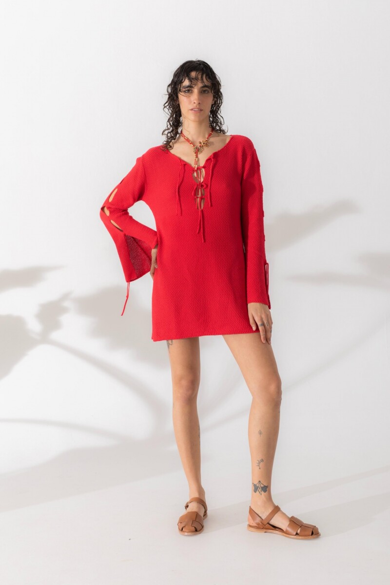 VESTIDO TIRA KNIT Rojo