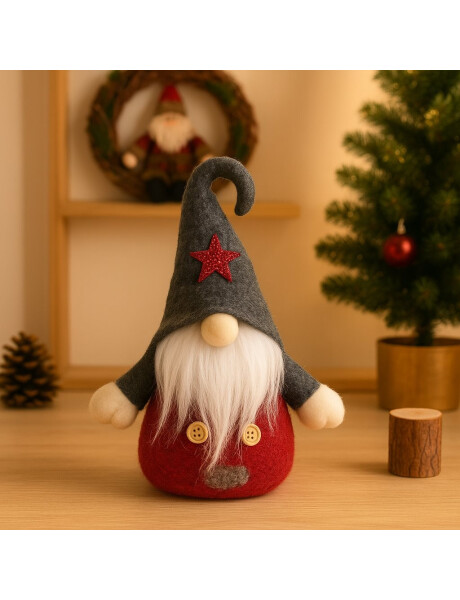 MUÑECO PAPA NOEL NAVIDAD CHICO 20CM GRIS/ROJO MUÑECO PAPA NOEL NAVIDAD CHICO 20CM GRIS/ROJO