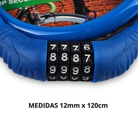 Tranca Linga Candado Bicicleta Con Combinacion 4 Dígitos Azul