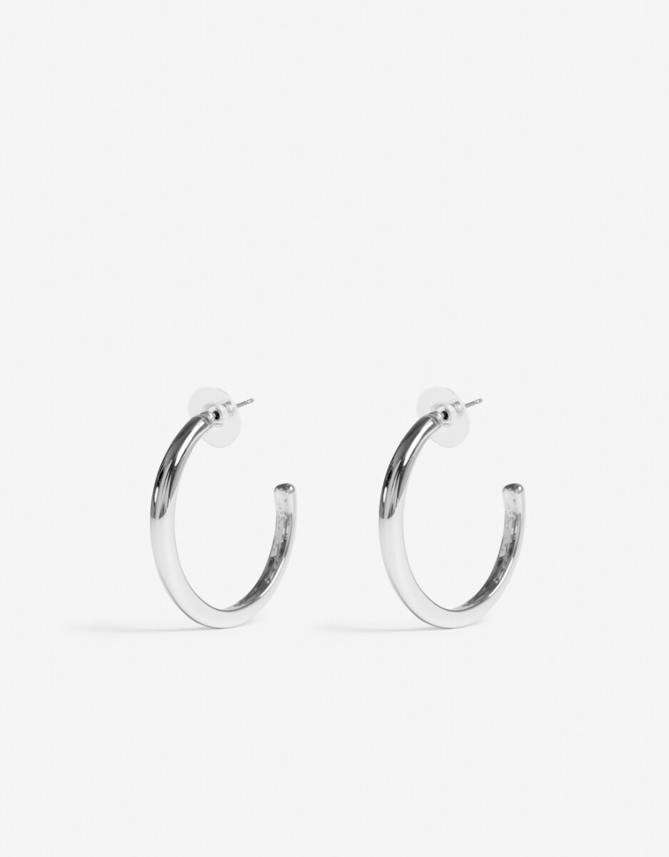 Argollas Metal Plateadas 