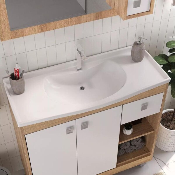 BAÑO COMPLETO N°5 INODORO CON MOCHILA + MUEBLE DE BAÑO 80 CM CON ESPEJO + GRIFERIA + CERAMICA DE PISO Y PARED BAÑO COMPLETO N°5 INODORO CON MOCHILA + MUEBLE DE BAÑO 80 CM CON ESPEJO + GRIFERIA + CERAMICA DE PISO Y PARED