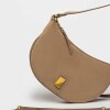Cartera al Hombro Lua En Cuero Gamuza Taupe