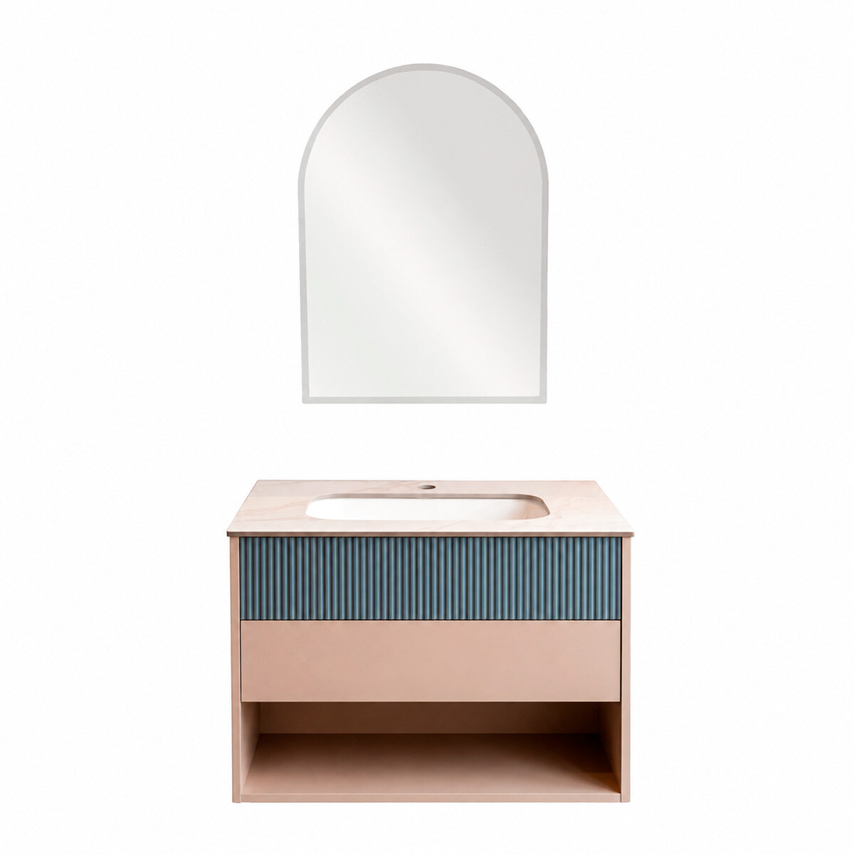 Conjunto De Baño Habitare Modelo Sy2019-60 / Mueble + Bacha + Espejo C/ Luz Led- 60 Cm 