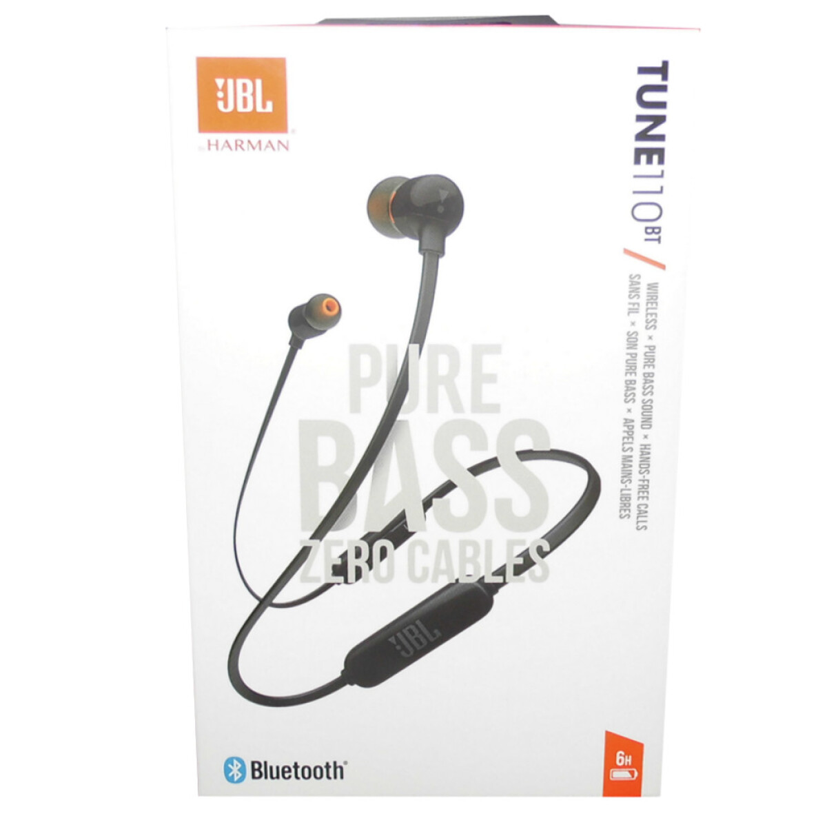 Jbl - Auriculares Tune 110BT - Bluetooth. 3,5MM. Incluye: 3 Puntas para los Oídos (S, M, L). Color:n - 001 