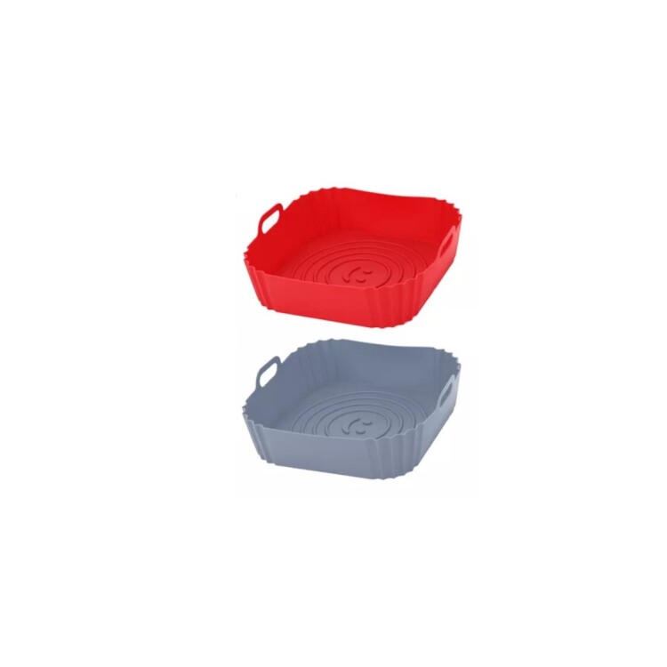 MOLDE CUADRADO DE SILICONA PARA FREIDORA 20CM MULTICOLOR