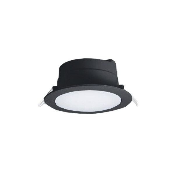 Luminaria de embutir para techo negra 6W cálida Ø90mm ip55 FL0970