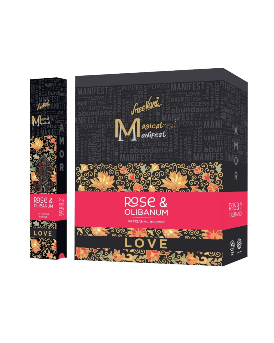 INCIENSO SREE VANI MANIFIESTO 30 GR X12 - Rosa/olibano 