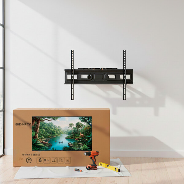 Soporte De Pared Doble Brazo Acero Tv De 37" - 80" Brateck Color Negro