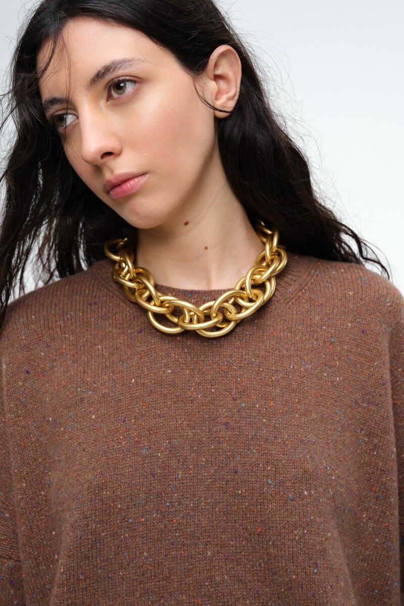 SWEATER CREW Marron
