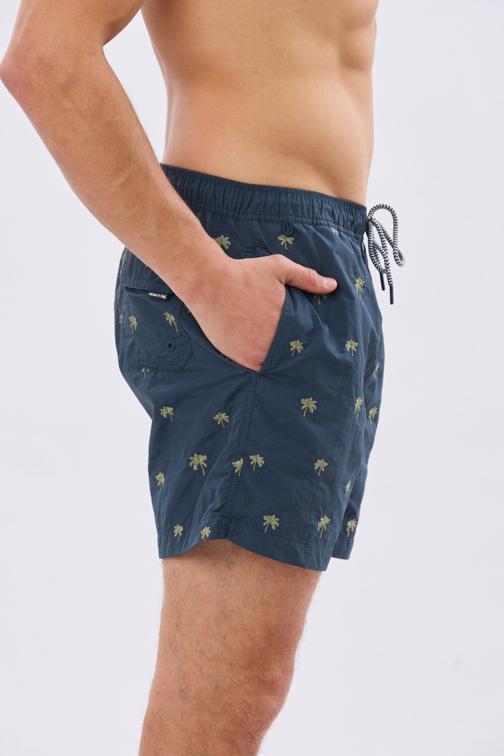 SHORT DE BAÑO BORDADO Azul