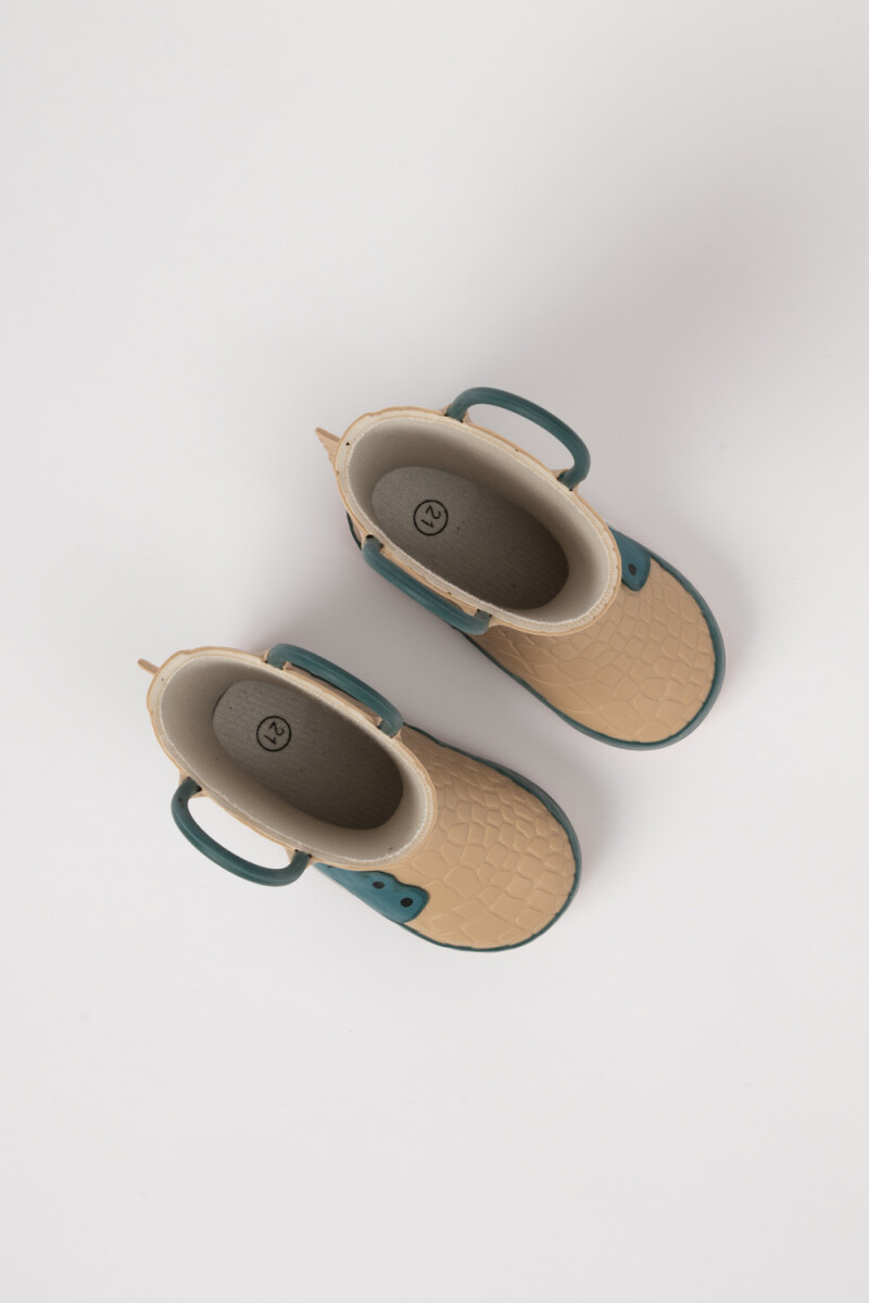 Bota lluvia cocodrilo beige Beige