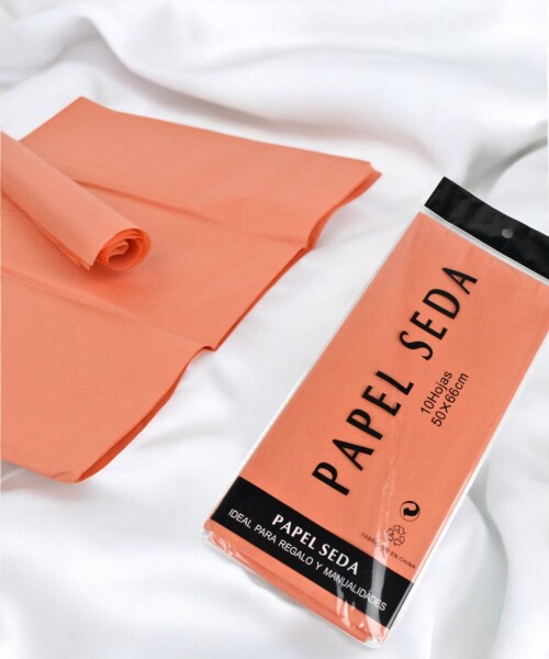 Papel seda 50x66 cm. paquete x 10 NARANJA