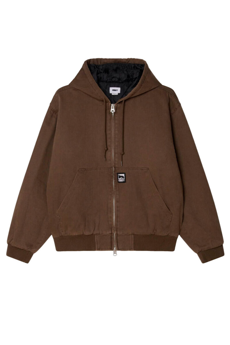 OBEY RANDY ZIP UP HOOD Marron