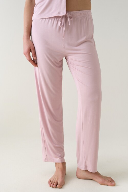 Pantalón Recto Viscosa Rosa Cuarzo