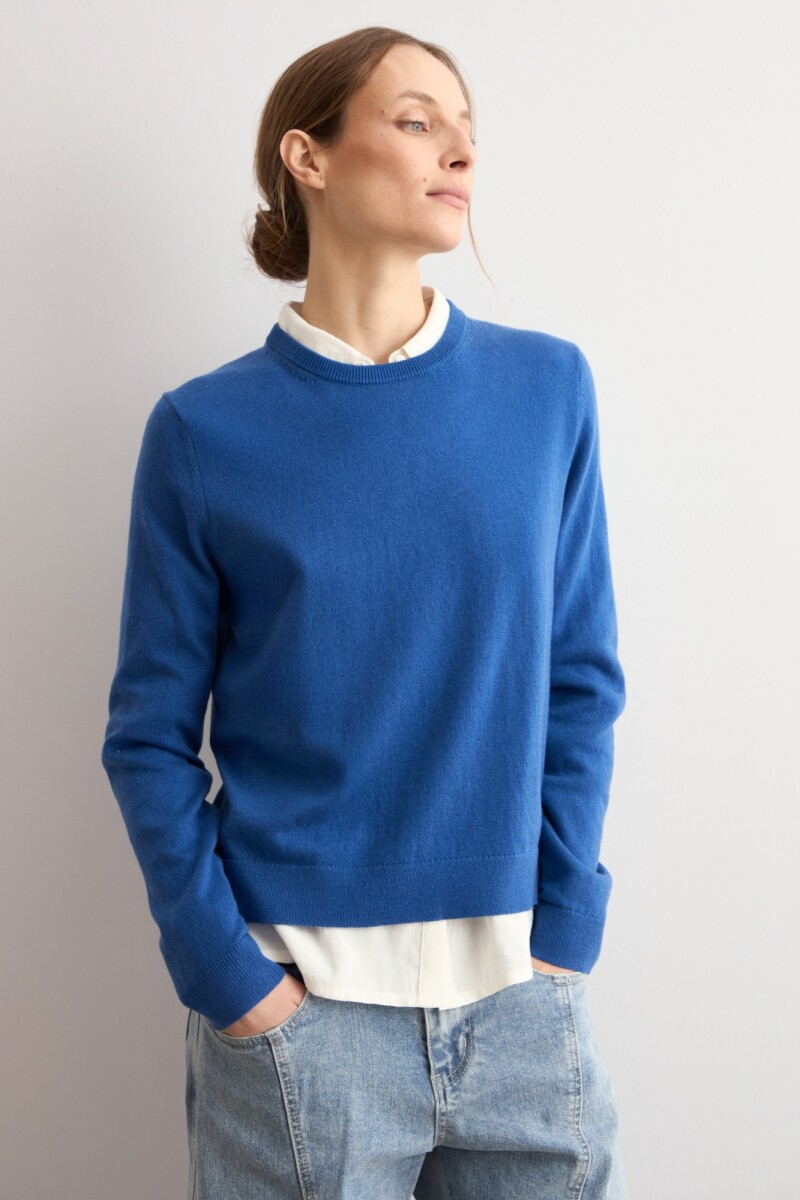 Sweater clásico cobalto