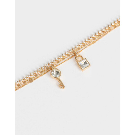 Pulseras Con Strass Dorado