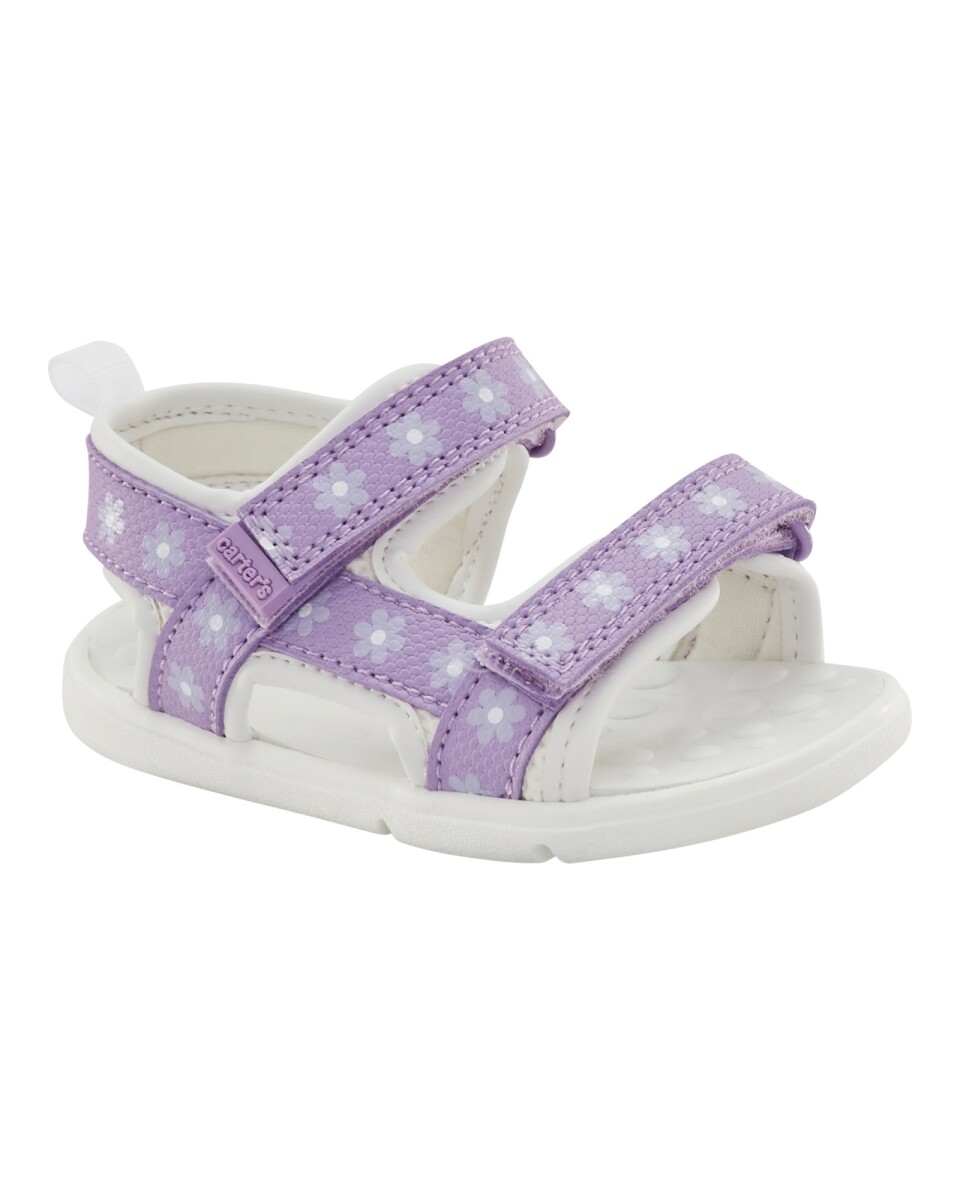Sandalias con velcro, diseño floral 