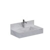Mueble de baño suspendido de porcelanato Blanco Calacata Napoles 80 cm con bacha incorporada Mueble De Baño Suspendido De Porcelanato Blanco Calacata Napoles 80 Cm Con Bacha Incorporada