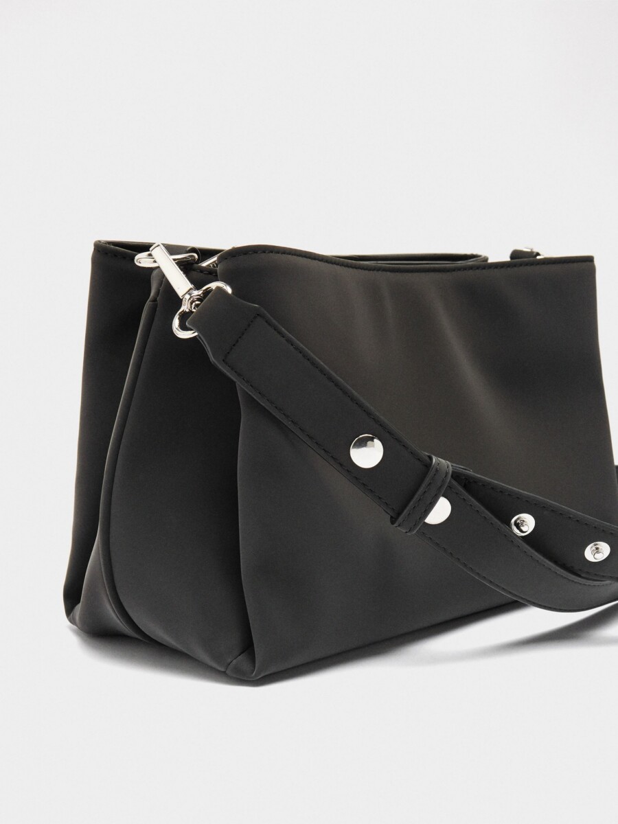 Bolso De Hombro Con Textura Suave negro
