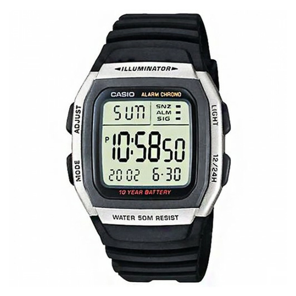 Reloj CASIO W96H-1AVDF Resina Negro Esfera 36mm 