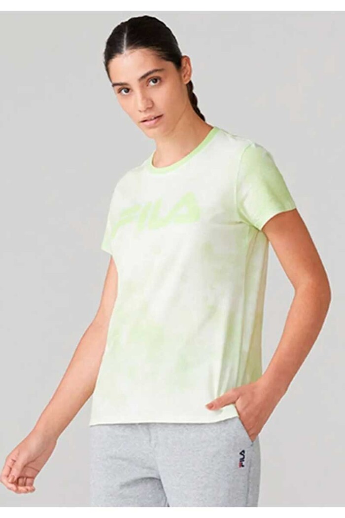 REMERA MUJER FILA LETTER PREMIUM SKY Verde-lima
