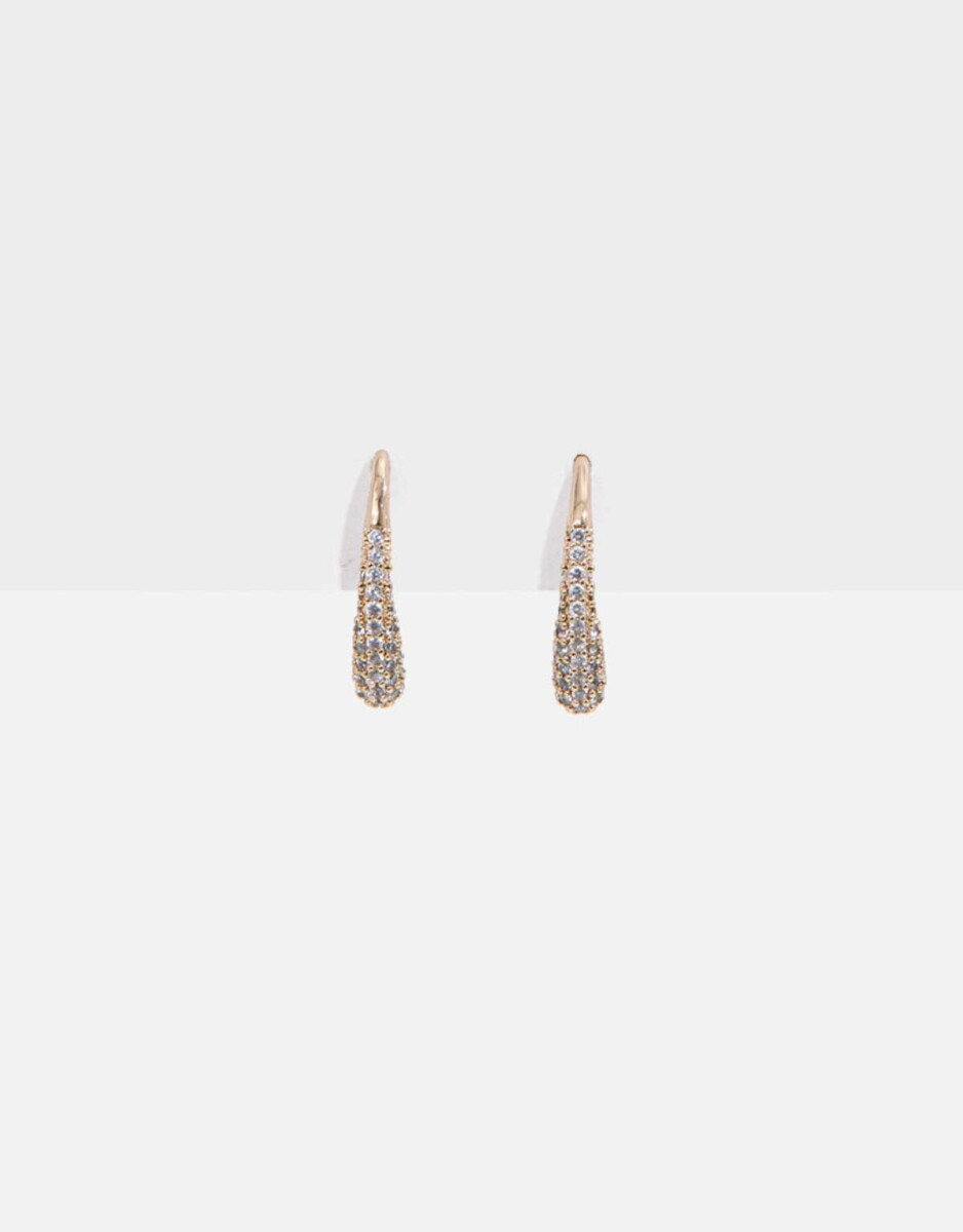 Aros Gota Con Cubic - Dorado 