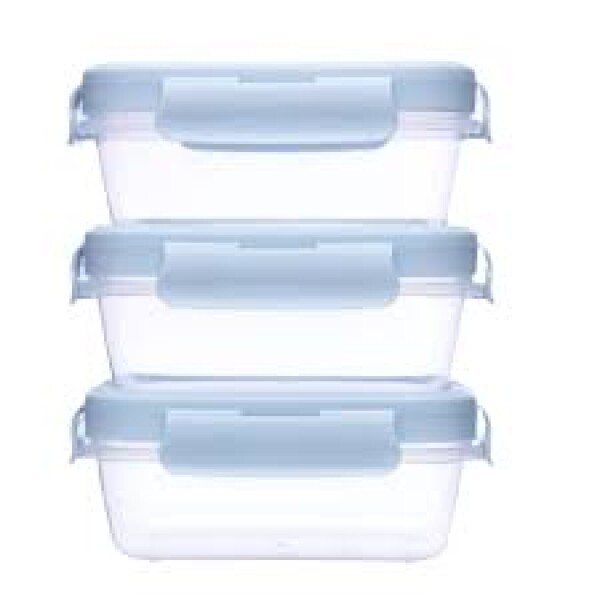 Set Tuppers X3 Herméticos BUBA celeste