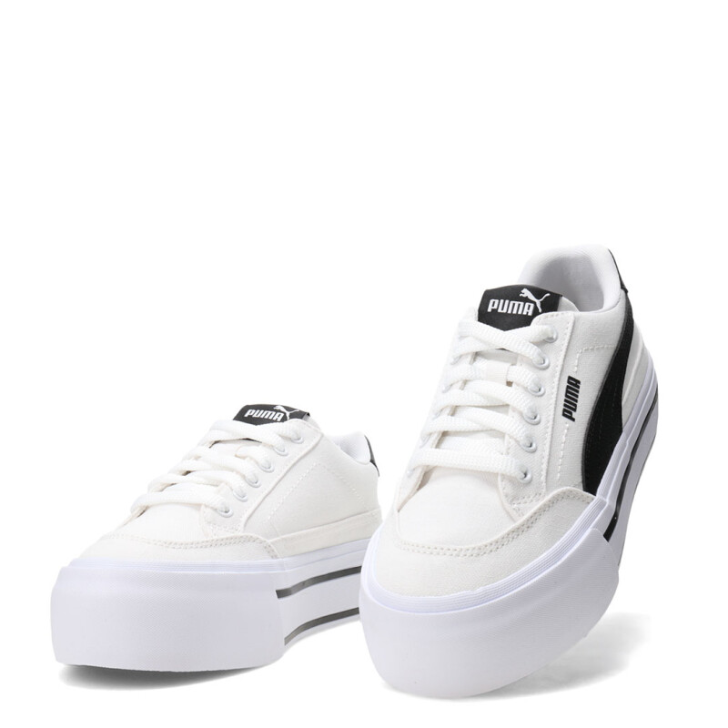Championes de Mujer Puma Court Classic Vulc Fs Plataforma Blanco - Negro