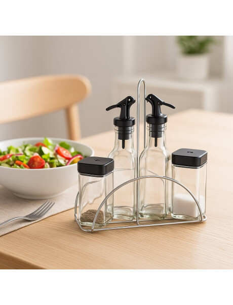 SET ESPECIEROS DE VIDRIO CON SOPORTE METAL, 4 PIEZAS TAPA PLÁSTICA SET ESPECIEROS DE VIDRIO CON SOPORTE METAL, 4 PIEZAS TAPA PLÁSTICA