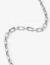 Collares Cortos Metal Collar Corto Eslabon Metálico. - Plateado Rodio