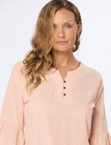 BLUSA DE LINO VOLADOS Coral