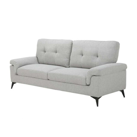 Sillon 3 Cuerpos Tela y Madera Natural Living Lamona Gris Claro