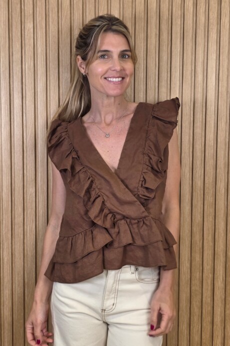 Musculosa Nani Puro Lino Chocolate