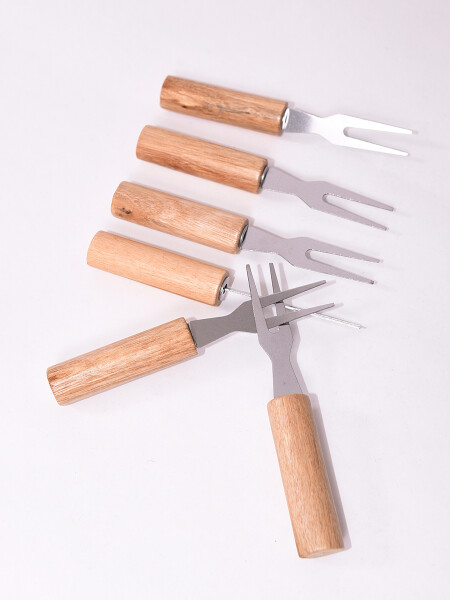 PINCHOS PARA QUESO SET X6 11 CM MADERA