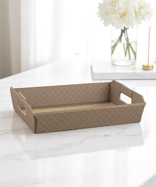 Bandeja 40x30x12 cm. - MATELASSE CUOIO Bandeja 40x30x12 cm. - MATELASSE CUOIO