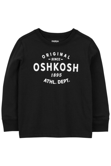 Remera de algodón, con logo, negra Sin color
