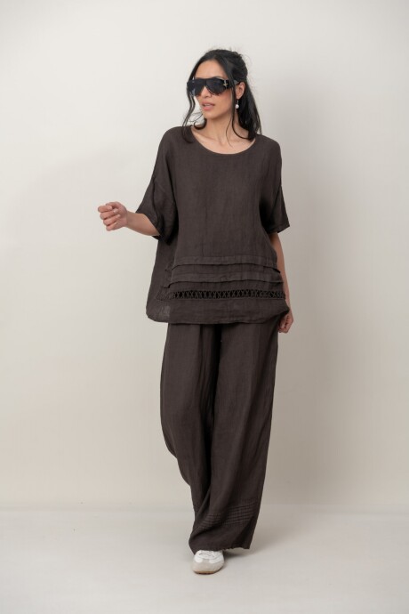BLUSA ZEMYNA Chocolate