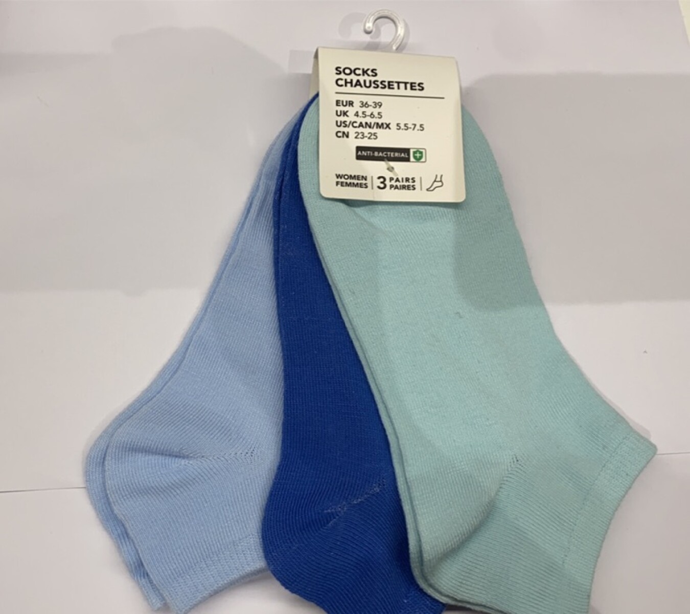 Soquete multicolor 3pcs - celeste 