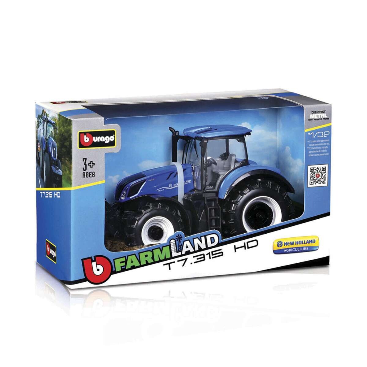 Bburago Tractor New Holland FarmLand - Escala 1:32 