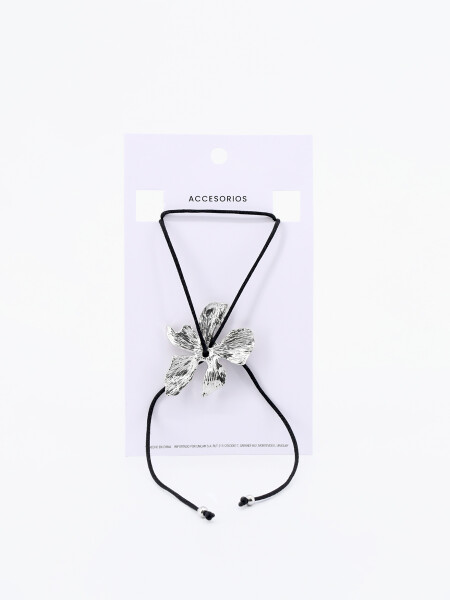 CHOKER FLOR PLATEADO