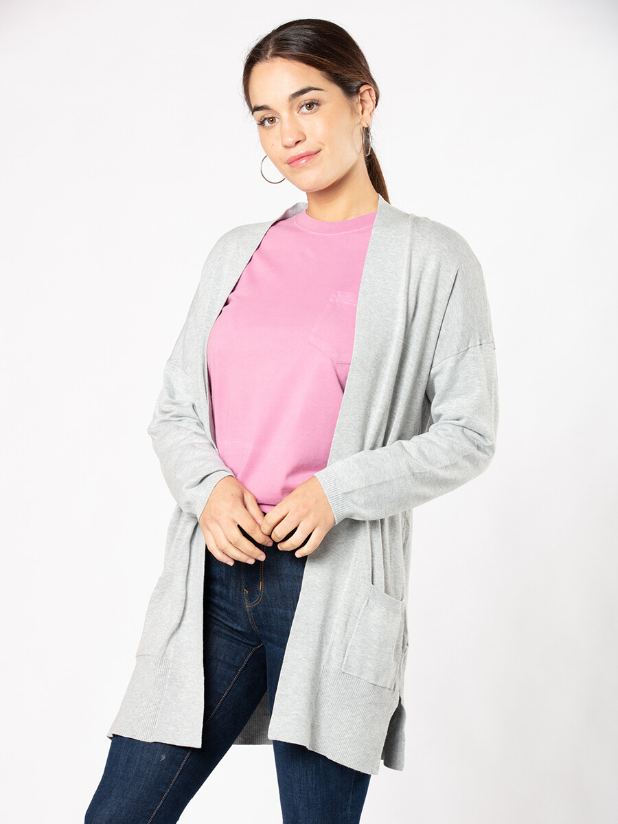 CARDIGAN RUBBY RUSTY - Gris Claro 
