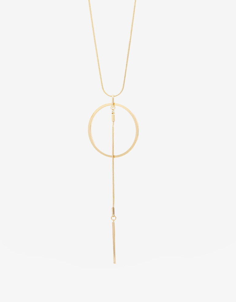 Collares Largos Collar Largo Con Anillo - Dorado