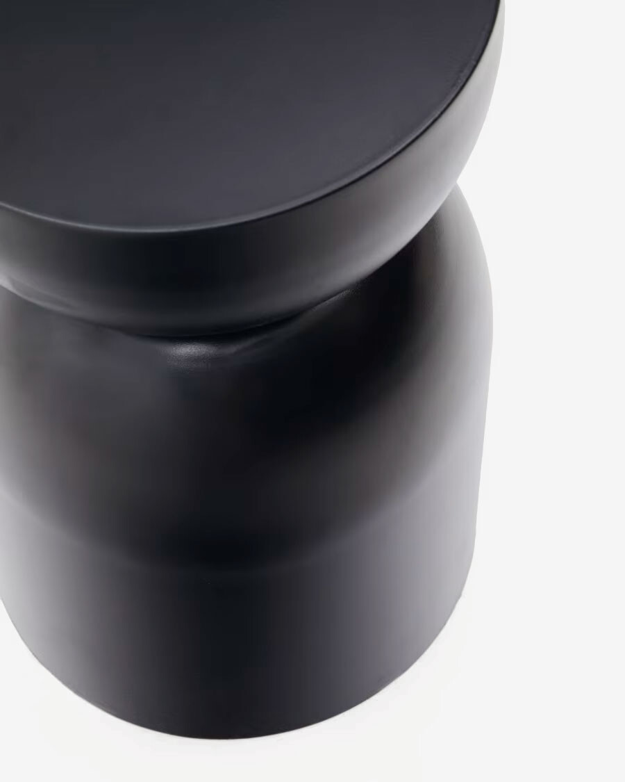 Mesa auxiliar Rachell de metal con acabado pintado negro brillante Ø 30 cm