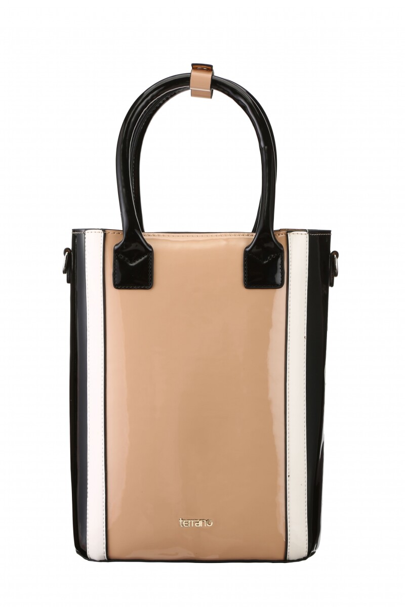 CARTERA MATERA TERRANO DE MANO CHAROL ROSA