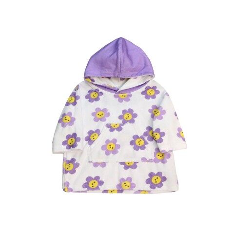 PONCHOZOO Toalla Poncho Infantil Filtro Upf50+ Zoochini - Margaritas 0-12m
