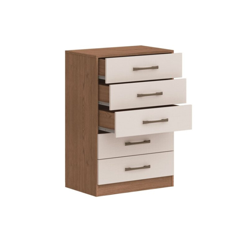 Comoda Cajonera PEQUIN 5 Cajones color MACADAMIA BLANCO Comoda Cajonera PEQUIN 5 Cajones color MACADAMIA BLANCO